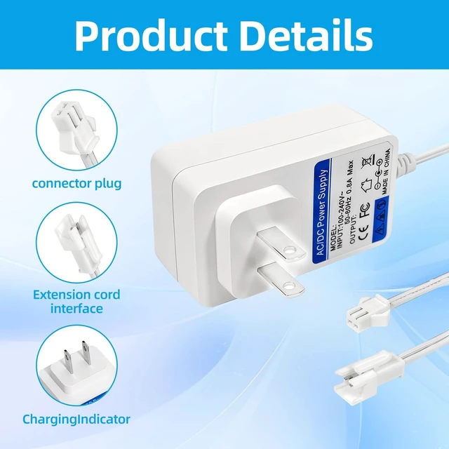 Alt view image 9 of 10 - 12.6V 1A Power Supply Charger for DC Motors #MTDCB-Charge Acmeda Recharger Compatible with All Rollease Automate Li-ion, Motorized Electric Roller Blinds Shades Charger