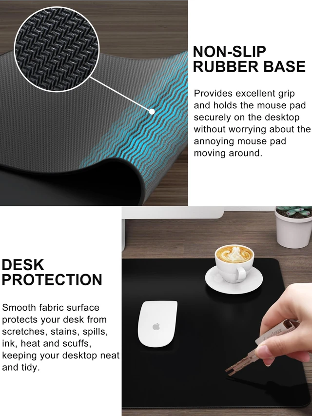 Alt view image 10 of 10 - Wireless Charging Mouse Pad with Foldable Phone Holder, 31.5" x 15.8" XXL Large Desk Pad, Gaming Mousepad with Ultra-Smooth Surface, Non-Slip Base, Black Waterproof Desk Mat, with 20W PD Charging Kit