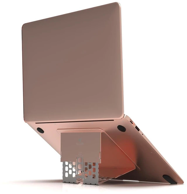 Alt view image 6 of 10 - MAJEXTAND Paper-Thin Stand for MacBook, Laptop Riser, Slim Portable Ergonomic Ventilated Stand, 6 Adjustable Heights from 2.1" to 3.6", Compatible with Laptops Up to 18, US Patented (Rose Gold)