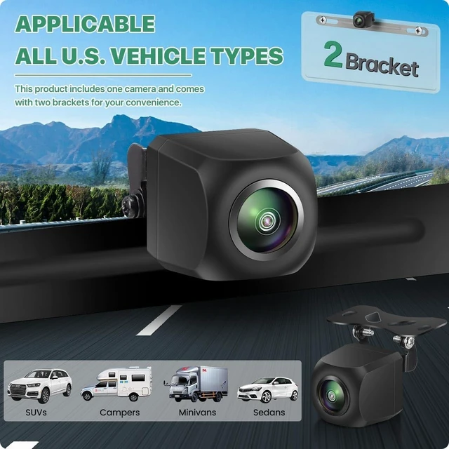 Alt view image 8 of 10 - 2in1 AHD 1080P Trajectory License Plate Backup Camera for Car, Truck, SUV, Minivan, Camper, RV, Pickup, GreenYi Rear View License Plate Frame Camera