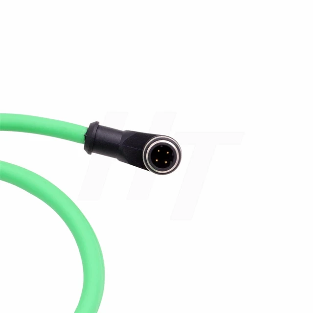 Alt view image 10 of 10 - HangTon M12 4 Pin D-Coded Right Angle to RJ45 Ethernet Network for Omron Datalogic Sick Industrial Vision Sensor PoE PC CAT5e Green 2m
