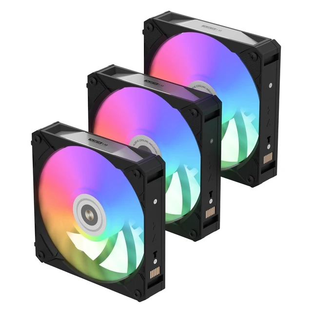Alt view image 6 of 10 - ALSEYE i12 PC Case Fan Kit, Three ARGB & PWM Case Fans kit with Snap-in Connection Structure (i12 kit Black)