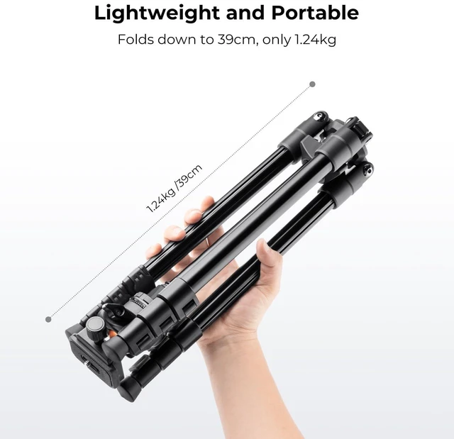 Alt view image 8 of 10 - K&F CONCEPT 64 inch/163 cm Camera Tripod,Lightweight Travel Outdoor DSLR Tripods with 360 Degree Ball Head Load Capacity 17.6 lbs/8 kg,Cellphone Clip for Smartphone Live Streaming Vlog O234A1+BH-36
