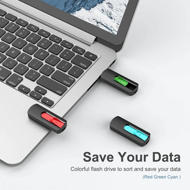 Alt view image 7 of 10 - Aiibe 64GB Flash Drive 3.0 3 Pack 64GB Thumb Drive USB Drive 64 GB Jump Drives USB 3.0 Flash Drives Memory Stick Zip Drives (64G, Red Green Cyan)
