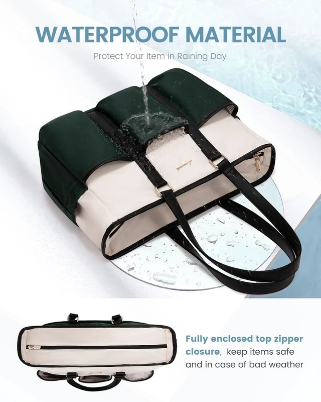 Alt view image 10 of 10 - LOVEVOOK 17 Inch Laptop Tote Bag for Women Work, Teacher Tote Nurse Bag, Professional Utility Computer Bag For Work/Travel/College/Daily, Large Purse Handbag With Multi Pockets & Top Zipper