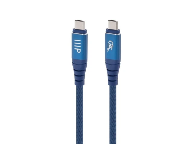 Alt view image 7 of 12 - Monoprice USB4 40Gbps Cable - 240W EPR 8K HDR Ultra High-Speed USB-IF Certified Braided 1.5ft Navy - 2 Pack