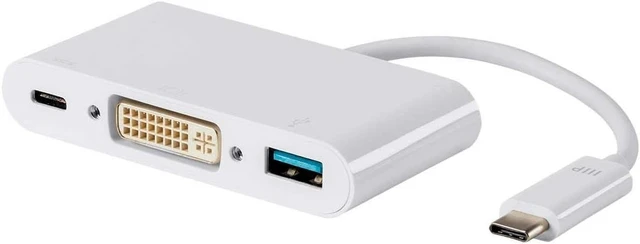 Alt view image 6 of 10 - Monoprice USB-C VGA Multiport Adapter - White, With USB 3.0 Connectivity & Mirror Display Resolutions Up To 1080p @ 60hz - Select Series (115759)