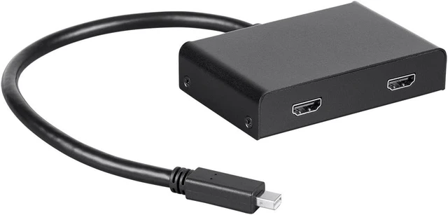 Alt view image 7 of 10 - Monoprice 2-Port Mini DisplayPort 1.2 to HDMI Multi-Stream Transport (MST) Hub, Mini DP to HDMI,Black