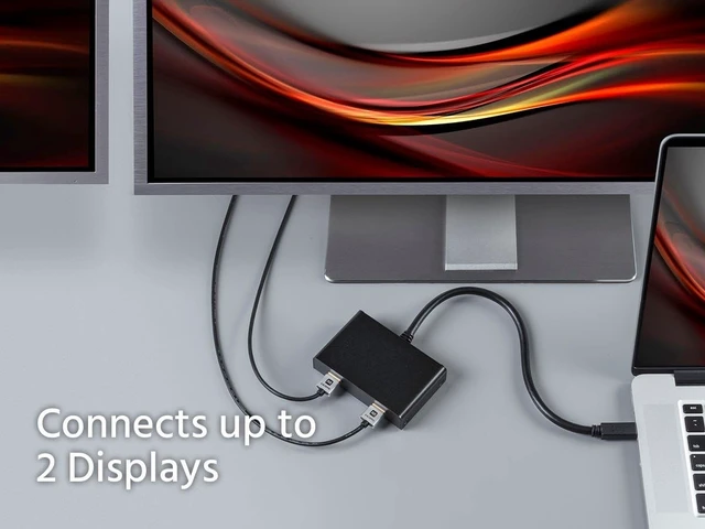 Alt view image 10 of 10 - Monoprice 2-Port Mini DisplayPort 1.2 to HDMI Multi-Stream Transport (MST) Hub, Mini DP to HDMI,Black