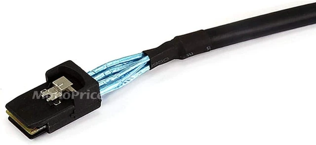 Alt view image 5 of 6 - Monoprice 2m 28AWG External Mini SAS 26-Pin SFF-8088 Male to Internal Mini SAS 36-Pin SFF-8087 Male Cable, Black (108197)