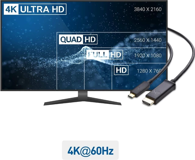 Alt view image 13 of 14 - Cable Matters Long USB C to DisplayPort Cable (USB-C to DisplayPort Cable, USB C to DP Cable) Supporting 8K 60Hz in Black 10 ft & USB C to HDMI Cable (USB-C to HDMI Cable) Supporting 4K 60Hz