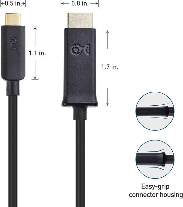 Alt view image 14 of 14 - Cable Matters Long USB C to DisplayPort Cable (USB-C to DisplayPort Cable, USB C to DP Cable) Supporting 8K 60Hz in Black 10 ft & USB C to HDMI Cable (USB-C to HDMI Cable) Supporting 4K 60Hz