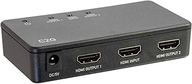 Alt view image 5 of 6 - Legrand - C2G 2 Port HDMI Splitter, 4K UHD Signal Splitter, Black HDMI Splitter with Input to Output Splitter, 1 Count, C2G 41057