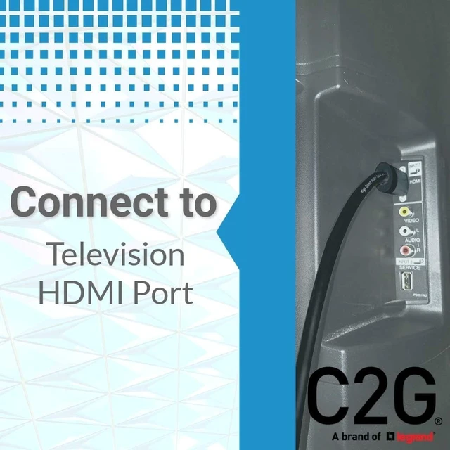 Alt view image 11 of 12 - C2G HDMI Cable, 4K, High Speed HDMI Cable, Ethernet, in Wall HDMI Cable, CL2, 60Hz, 23 Feet (7 Meters), Black, Cables to Go 42525