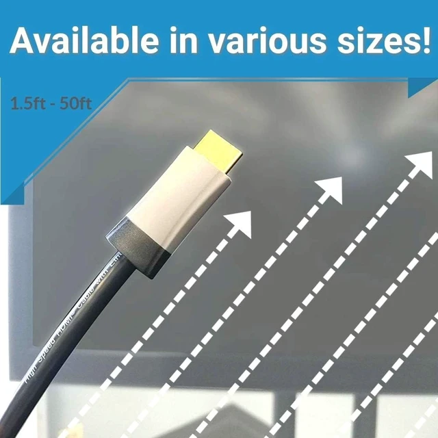 Alt view image 12 of 12 - C2G HDMI Cable, 4K, High Speed HDMI Cable, Ethernet, in Wall HDMI Cable, CL2, 60Hz, 23 Feet (7 Meters), Black, Cables to Go 42525