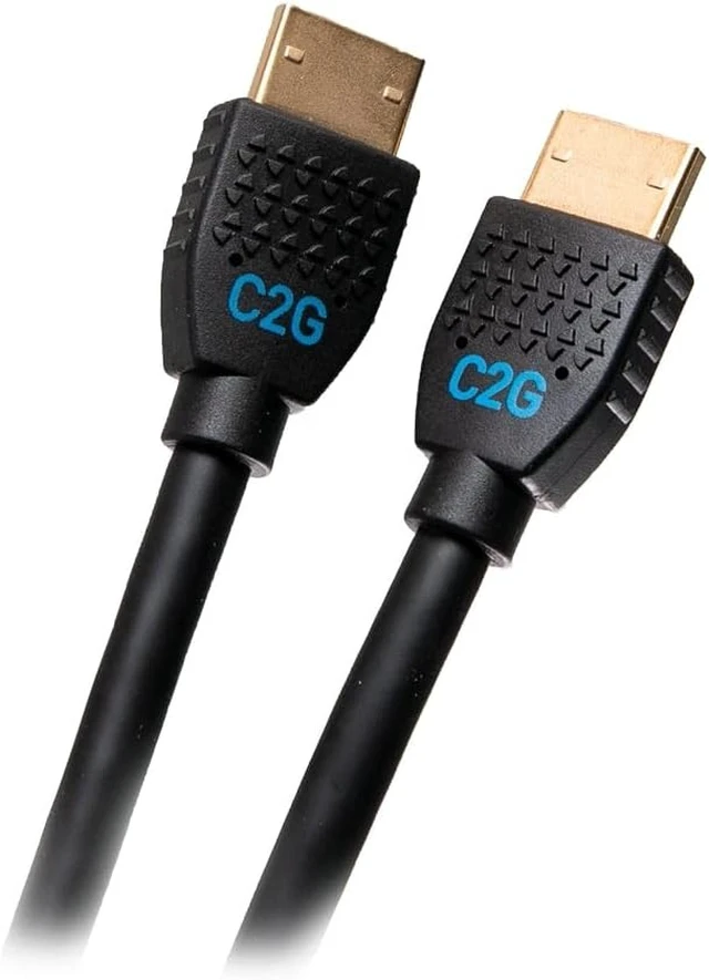 Alt view image 9 of 14 - C2G HDMI Cable, 4K, High Speed HDMI Cable, Ethernet, 60Hz, 12 Feet (3.65 Meters), Black, Cables to Go 50185