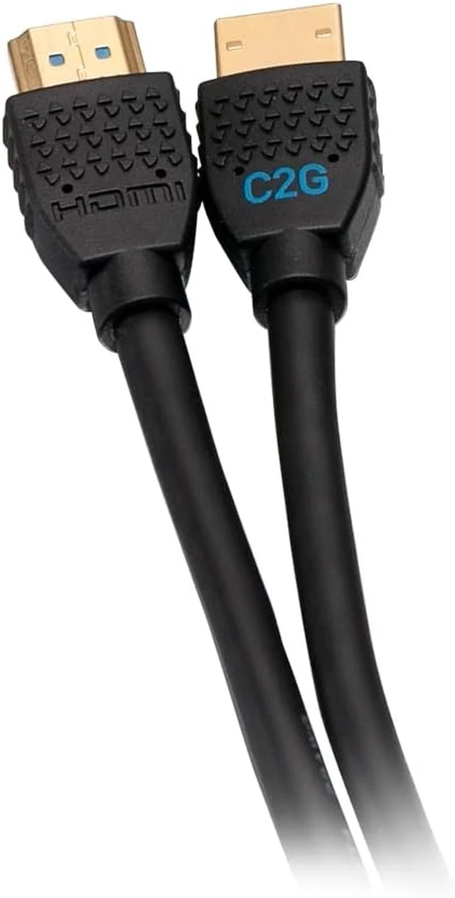 Alt view image 11 of 14 - C2G HDMI Cable, 4K, High Speed HDMI Cable, Ethernet, 60Hz, 12 Feet (3.65 Meters), Black, Cables to Go 50185