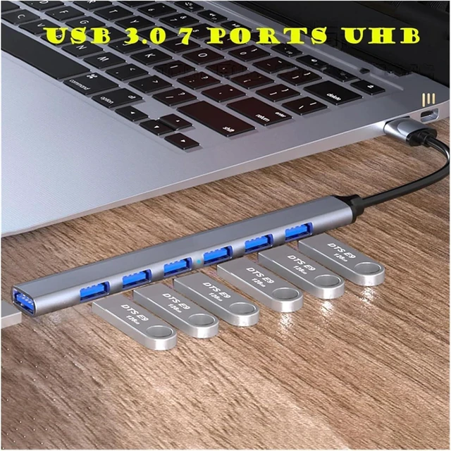 Alt view image 12 of 14 - 7 Ports USB 3 TY>pe C HUB Expander Splitter High Speed OTG Adapter Docking Station for PC Hard Drive Keyboard(4port Type-c Silver)