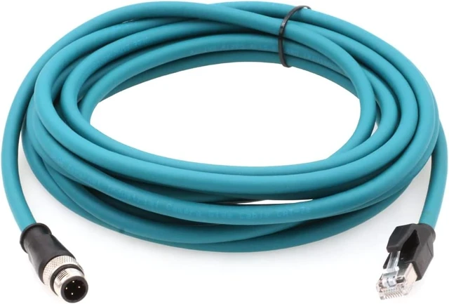 Alt view image 6 of 10 - SZRMCC M12 Ethernet Cable D-Code 4 Pin Male to RJ45 Connector High Flex Cat5e Shielded Waterproof Network Cable for Industrial Camera Sensor (2m,Blue)