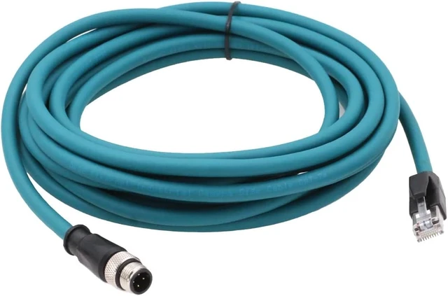 Alt view image 7 of 10 - SZRMCC M12 Ethernet Cable D-Code 4 Pin Male to RJ45 Connector High Flex Cat5e Shielded Waterproof Network Cable for Industrial Camera Sensor (2m,Blue)
