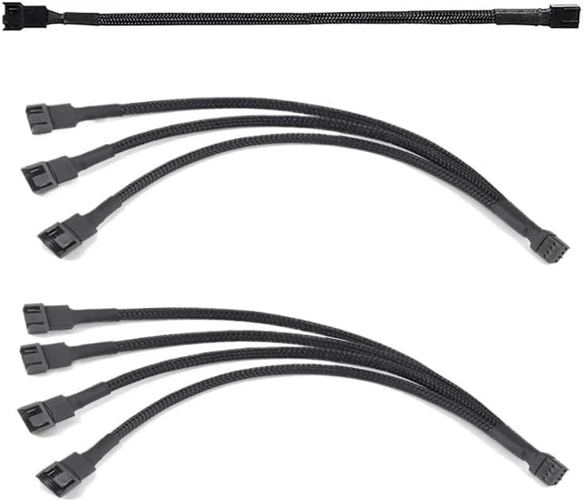 Alt view image 6 of 10 - PC Fan Splitter 4 Pin PWM Fan Splitter Cable PC Case Fan Header Splitter(1 to 4)