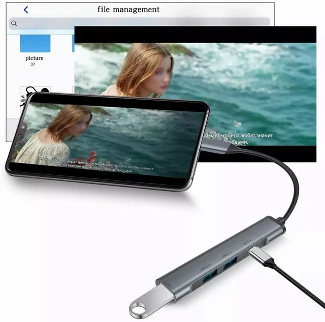 Alt view image 8 of 10 - 4-in-1 Hub PD USB C Adapter Compatible with Google Pixel 8/Pro/7a/7/Pro - Type-C Charger Port USB Splitter