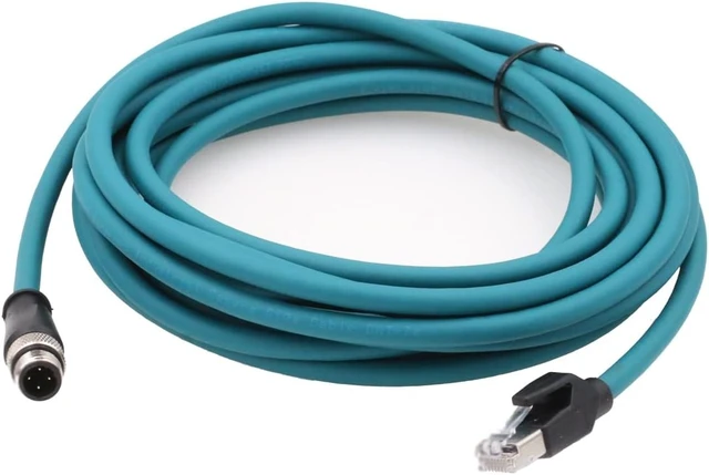 Alt view image 8 of 10 - SZRMCC M12 Ethernet Cable D-Code 4 Pin Male to RJ45 Connector High Flex Cat5e Shielded Waterproof Network Cable for Industrial Camera Sensor (2m,Blue)