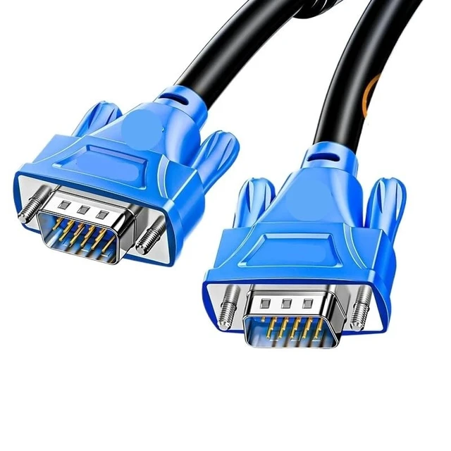 Alt view image 7 of 10 - 1080P Male to Male Cable with Ferrite Rings Cable 3+6 D-SUB for Projector M>oni>tor TV LCD Video Extension Line(3 m)