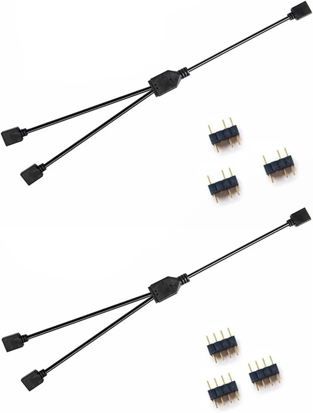 Alt view image 7 of 8 - Extension Cable 5V 3Pin/12V 4Pin ARGB Extension Cable Adapter(12V 4Pin)