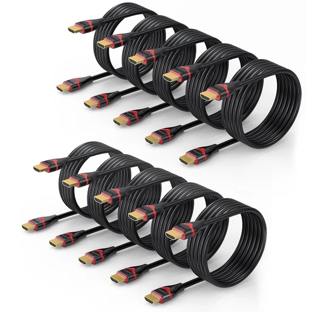 Alt view image 8 of 14 - 8K HDM Cable 6FT 10-Pack, 48Gbps Ultra High Speed HDMI 2.1 Cable