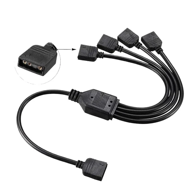 Alt view image 12 of 14 - 5V 3Pin ARGB Splitter Cable L*/ED Strip Computer 1 to 1 2 3 4 Extension Cord Adapter with Plug-in Accessories(5V 3Pin 1 to 1)