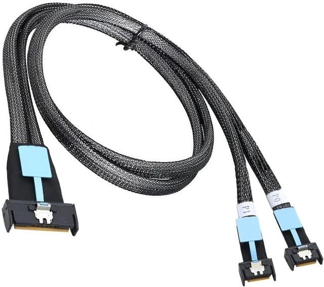 Alt view image 13 of 14 - Fast Speed PCIe Gen 5 Splitter Cable Double Straight Connectors for Server Data Transfer 50cm