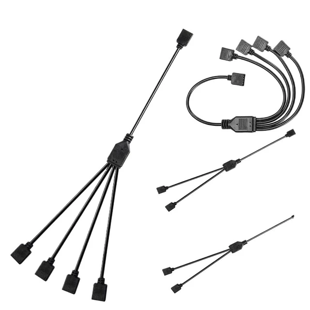 Alt view image 14 of 14 - 5V 3Pin ARGB Splitter Cable L*/ED Strip Computer 1 to 1 2 3 4 Extension Cord Adapter with Plug-in Accessories(5V 3Pin 1 to 1)