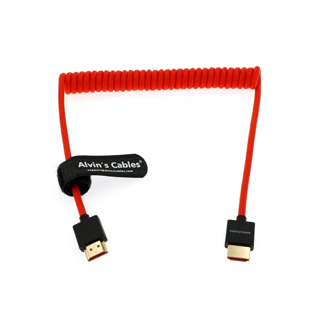 Alt view image 14 of 14 - Alvin's Cables 8K 2.1 Micro-HDMI to Full HDMI Braided Coiled-Cable and Full HDMI Braided Coiled-Cable for Sony A7S3,A9,A74 and Canon-R5C,R5,R6