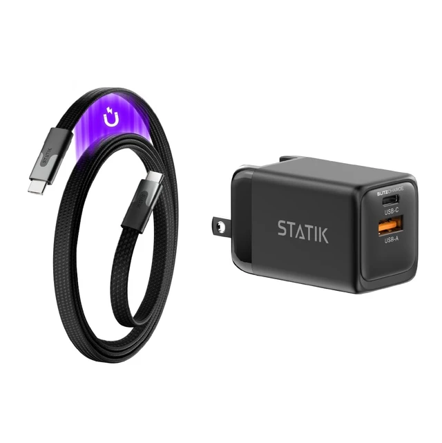 Alt view image 8 of 14 - Statik MagStack Slim (USB C to USB C Cable, 6FT) & GaN Charger 48W