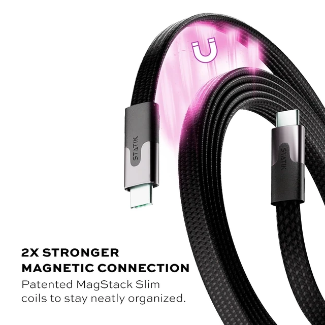 Alt view image 9 of 14 - Statik MagStack Slim (USB C to USB C Cable, 6FT) & GaN Charger 48W