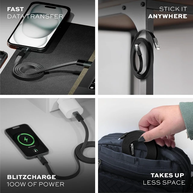 Alt view image 13 of 14 - Statik MagStack Slim (USB C to USB C Cable, 6FT) & GaN Charger 48W