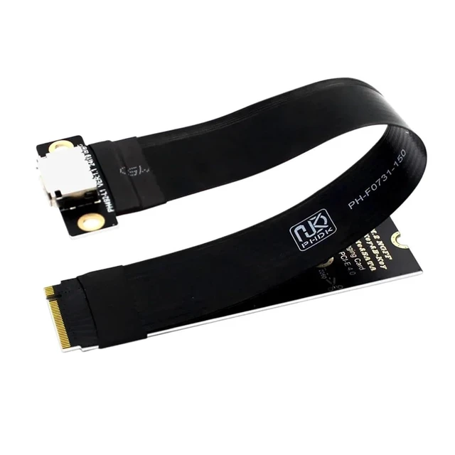 Alt view image 6 of 10 - M.2 NVME to Oculink 4i Extension Cable for SSD Graphics Card M2 M Key to SFF-8612 Adapter PCIe 4.0 Gen4 Cable for Desktop(15cm)