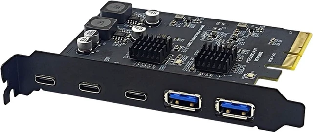Alt view image 8 of 14 - PCIE USB Expansion Card Expand Connectivities Fast Data Transfer USB C/Port 2USB Type-a+3Type C 5Port Hubs Long
