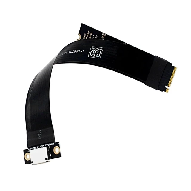 Alt view image 7 of 10 - M.2 NVME to Oculink 4i Extension Cable for SSD Graphics Card M2 M Key to SFF-8612 Adapter PCIe 4.0 Gen4 Cable for Desktop(15cm)