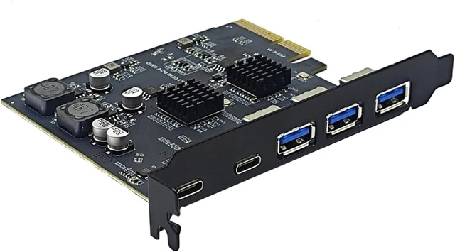 Alt view image 10 of 14 - PCIE USB Expansion Card Expand Connectivities Fast Data Transfer USB C/Port 2USB Type-a+3Type C 5Port Hubs Long