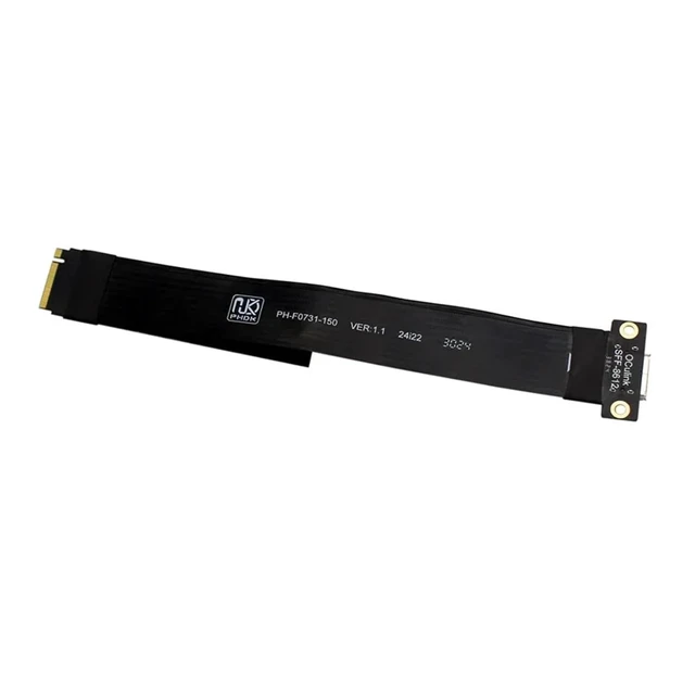 Alt view image 9 of 10 - M.2 NVME to Oculink 4i Extension Cable for SSD Graphics Card M2 M Key to SFF-8612 Adapter PCIe 4.0 Gen4 Cable for Desktop(15cm)