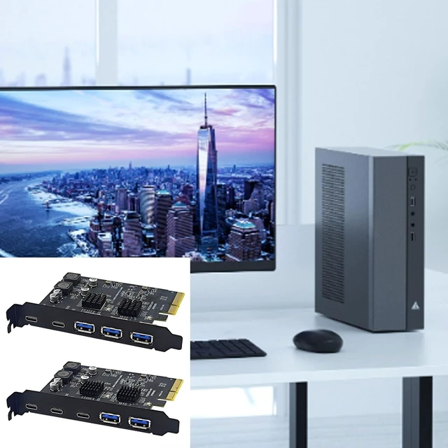 Alt view image 13 of 14 - PCIE USB Expansion Card Expand Connectivities Fast Data Transfer USB C/Port 2USB Type-a+3Type C 5Port Hubs Long