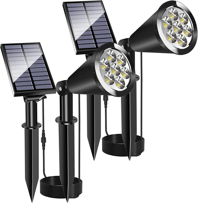 Alt view image 7 of 11 - MEIHONG Solar Spot Lights for Outside, Waterproof Solar Spot Lights Dusk to Dawn, Solar Landscape Lights Solar Powered Lights for Garden Porch Walkway Patio (2 Pack)