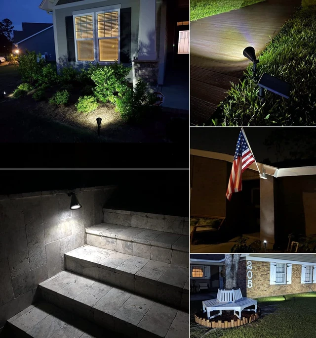Alt view image 10 of 11 - MEIHONG Solar Spot Lights for Outside, Waterproof Solar Spot Lights Dusk to Dawn, Solar Landscape Lights Solar Powered Lights for Garden Porch Walkway Patio (2 Pack)