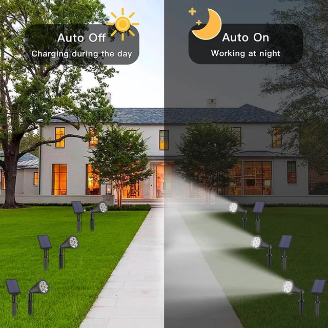 Alt view image 11 of 11 - MEIHONG Solar Spot Lights for Outside, Waterproof Solar Spot Lights Dusk to Dawn, Solar Landscape Lights Solar Powered Lights for Garden Porch Walkway Patio (2 Pack)