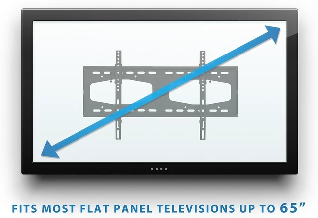 Alt view image 9 of 14 - Mount-It! Slim Tilting TV Wall Mount Bracket for 32-65 Inch Samsung, Sony, Vizio, LG, Sharp TVs with Low Profile Design up to VESA 600x400mm, Black