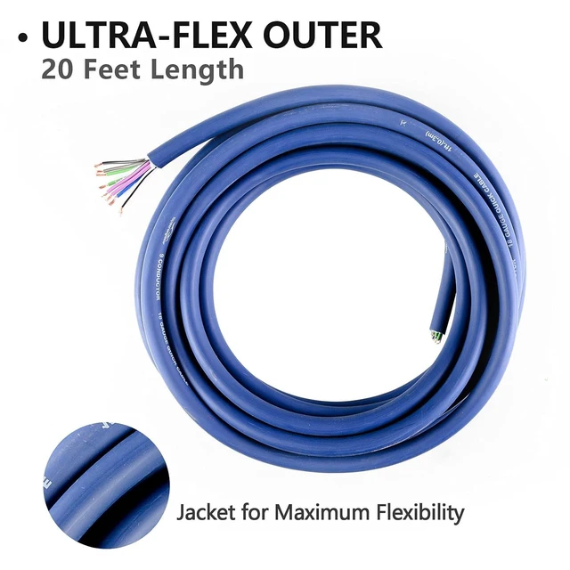 Alt view image 11 of 12 - TOPSTRONGGEAR 20 Feet 9-Conductor Speaker Cable, 18AWG 100% OFC, 4-Channel Speaker Wire and Remote Wire (18 Gauge)