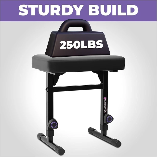 Alt view image 9 of 12 - Liquid Stands Piano Bench Adjustable Stool Music Keyboard Bench Seat for Piano Keyboard Stand with Black Padded Cushion for Musicians Piano Stool Chair (PU Leather)