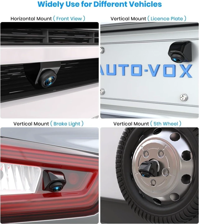 Alt view image 13 of 14 - AUTO-VOX 180° Front/Backup Camera, OEM Mini Style, Screw-Free Easy Install, Side/Rear View Camera, IP69K Waterproof & 0.1Lux Low Light Back Up Camera for SUV/Pickup Truck/RV/Van/Camper/Car